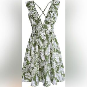 NWT - Meghan Leafy Ruffle Trim Dress